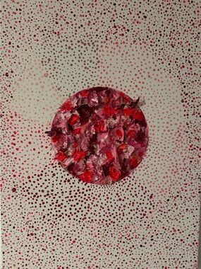 Abstract Dot Circle Wall Art - Red and Pink